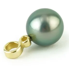 Seafoam Peacock 10.5mm Tahitian Pearl Infinity Pendant