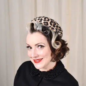 1950s Small Leopard Vintage Pillbox Hat