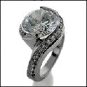 Anniversary 2.5 Round in Half Bezel Cubic Zirconia Cz Ring