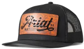 Ariat Black Leather Patch Logo Baseball Cap A300086201