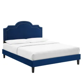 Aviana Performance Velvet Twin Bed By Modway - MOD-6799 - Navy