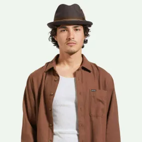 Brixton 20th Anniversary Gain Fedora - Chocolate/Gold