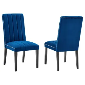 Catalyst Performance Velvet Dining Side Chairs - Set of 2 By Modway - EEI-5081 - Navy