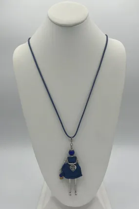 Fancy Lady Necklace with Leather Chain