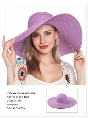 Floppy Foldable Beach Sun Hat-Lavender