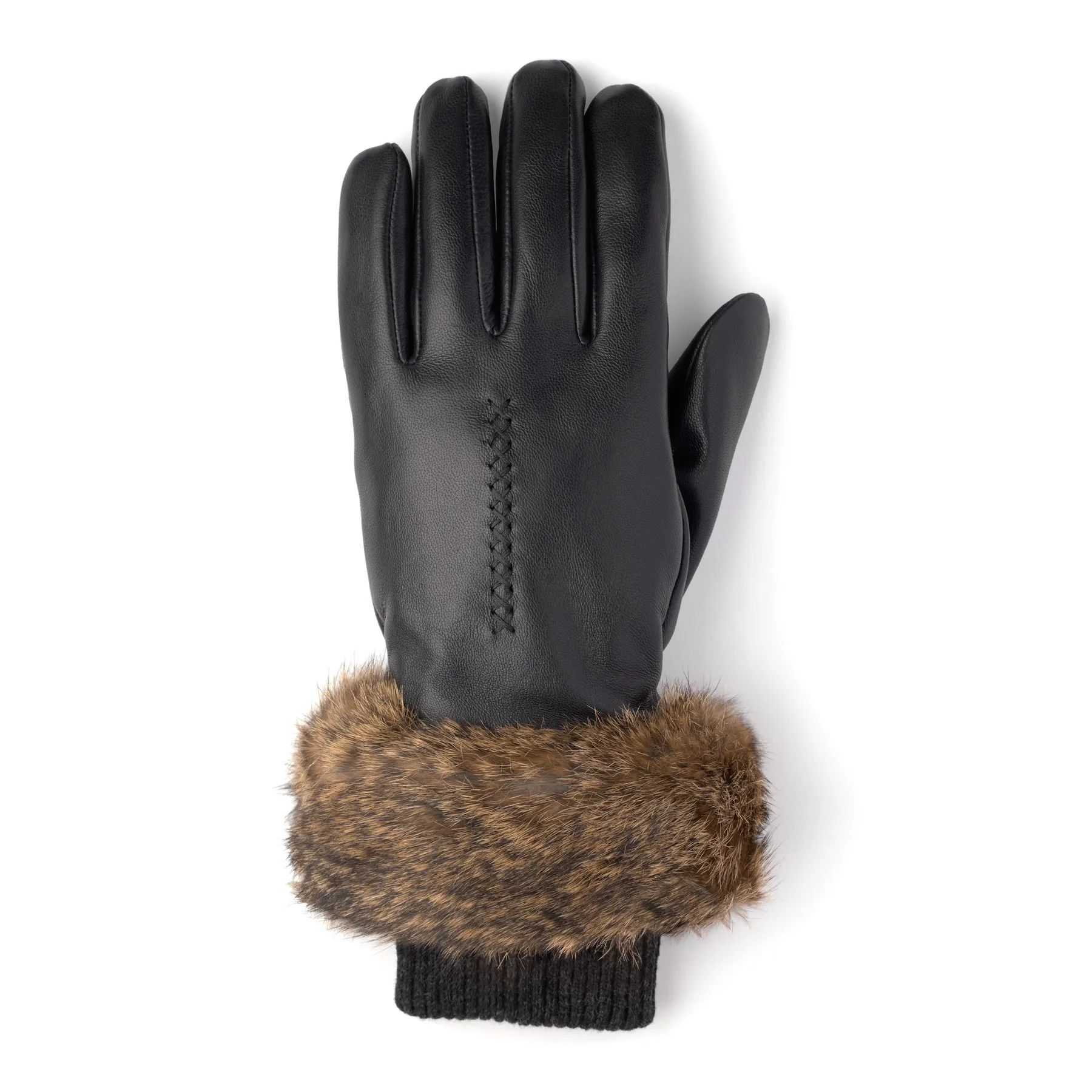 Fur Trim Leather Glove