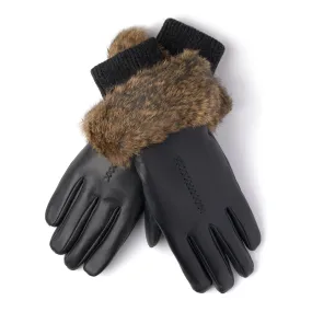 Fur Trim Leather Glove