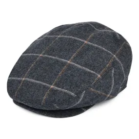 Gaslamp Plaid Flat Cap Denim Blue Wholesale Pack