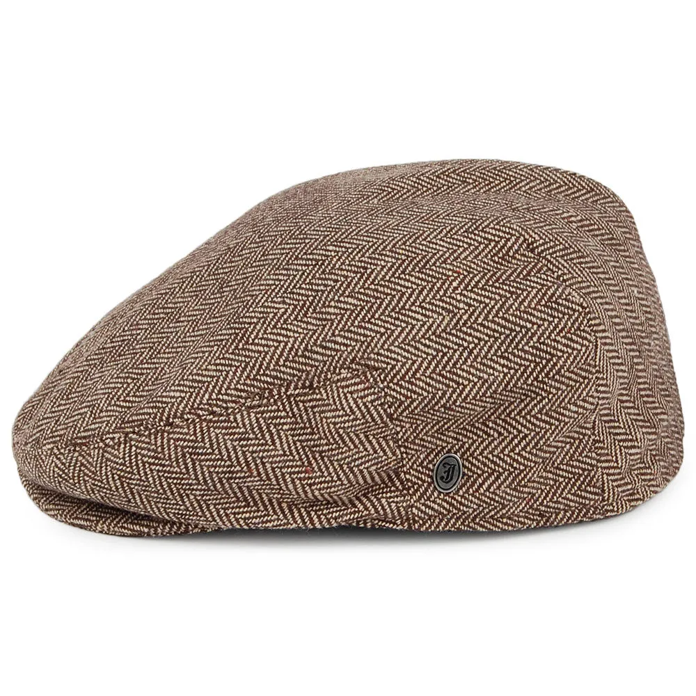 Herringbone Flat Cap - Dark Brown