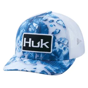 HUK Fracture Trucker Snap Back Hat- Mossy Oak Barracuda