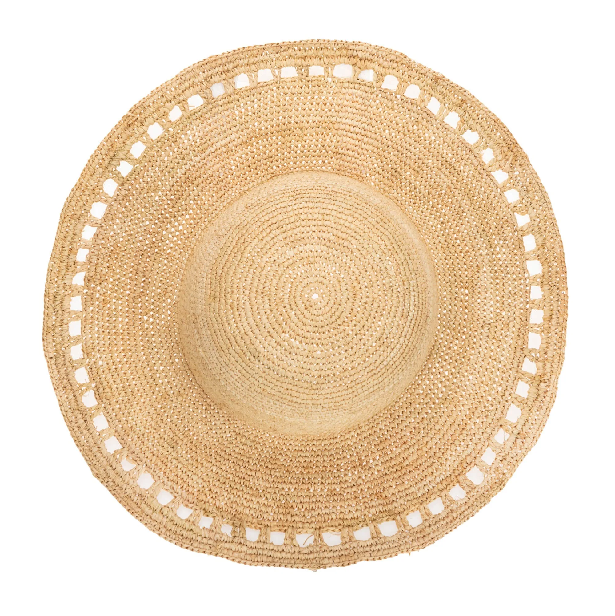 Isla -  Women's Raffia Round Crown Floppy