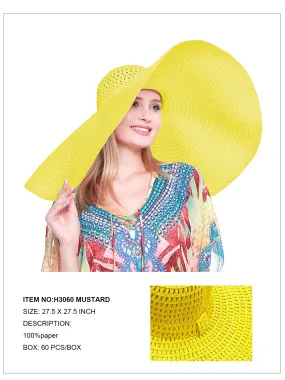 Oversized Wide Brim Hat-Mustard