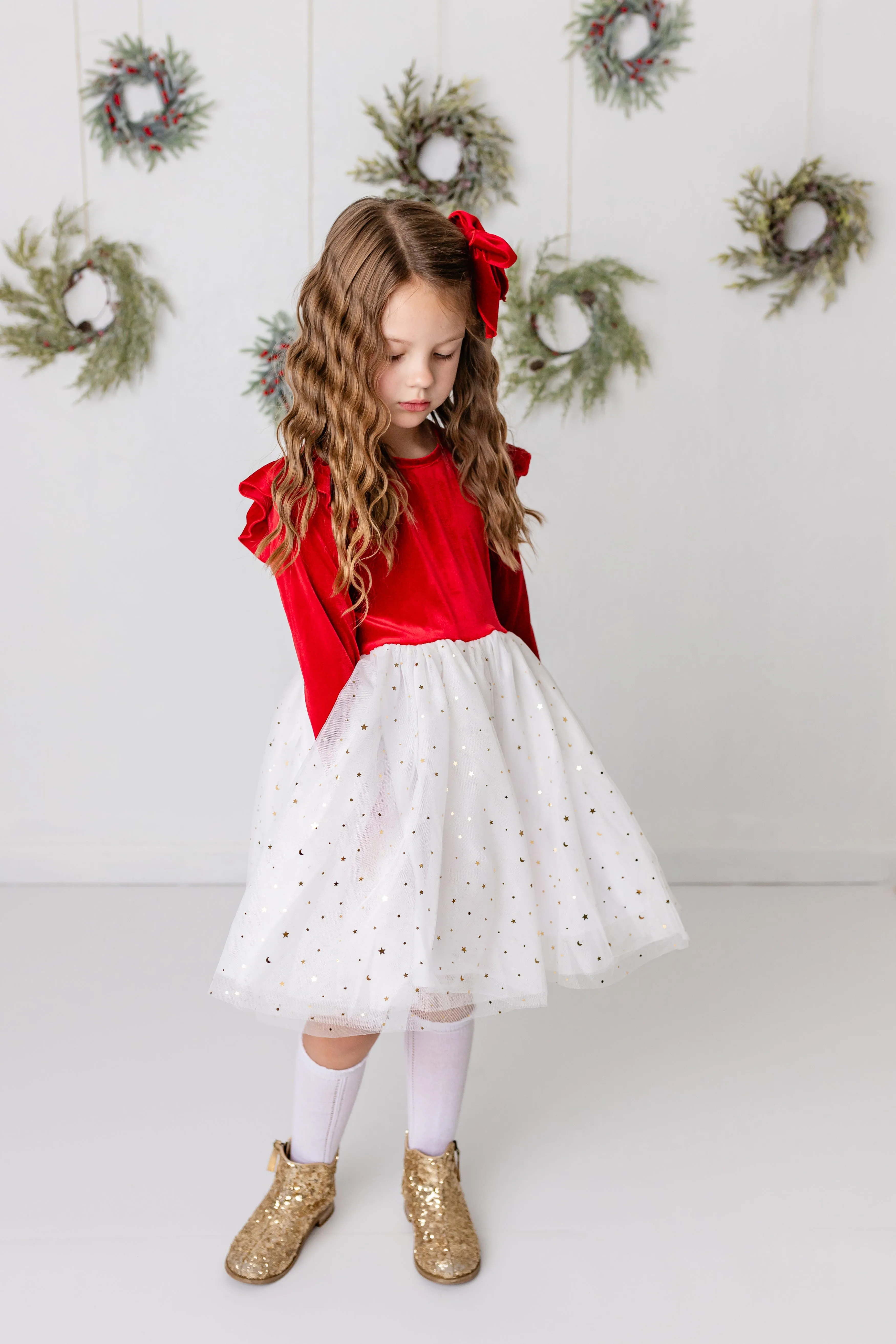 RED & WHITE SPARKLE DRESS