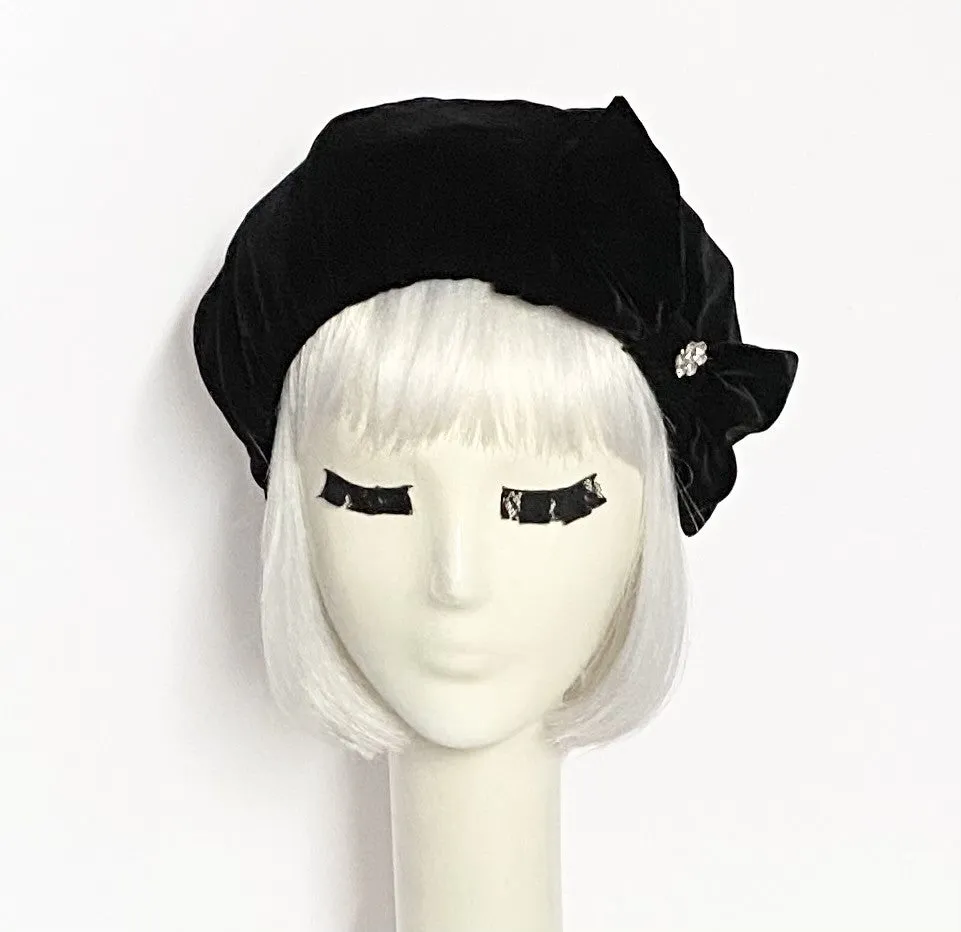 Velvet Beret Hat bow