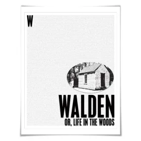 Walden or Life in the Woods. Henry David Thoreau. Literary Art Print. 4 Sizes. Literature Poster. Book Art